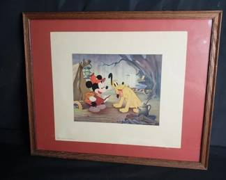 Lot # : 205 - Early Walt Disney Production Mickey & Pluto print
