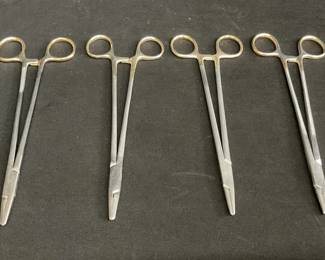 Lot # : 374 - German surgical gold ends hemostat needle holder
