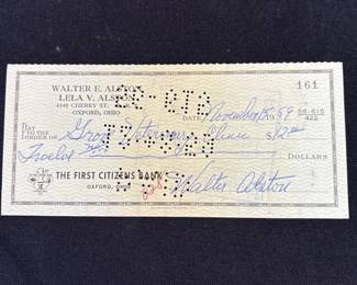 Lot # : 391z - Brooklyn Dodgers Walter Alston signed check
