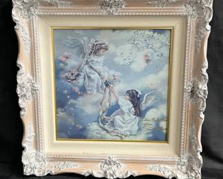 Lot # : 432 - Sandra Kuck Signed and Framed Print, Angels
