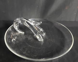 Lot # : 204 - Steuben clear art glass large handled server
