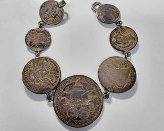 Lot # : 337 - Coin bracelet with late 1800s - early 1900s coins
