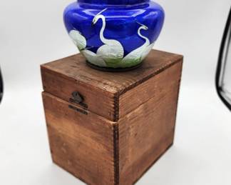 Lot # : 338 - vintage enamel cloisonne crane vase 
