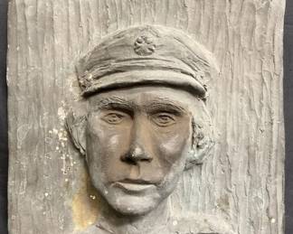 Lot # : 383 - Signed and dated bronze wall plaque 11" x 11”,
