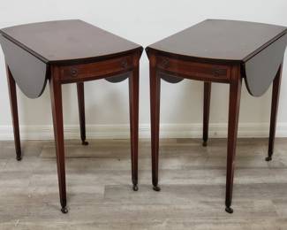 Lot # : 58 - Pair of Charak Furniture Co. mahogany drop leaf
