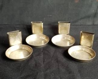 Lot # : 393 - Sterling Silver four ashtray/match holders
