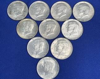 Lot # : 428z - Lot of 10 1964 Kennedy half dollars

