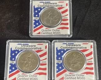 Lot # : 386v - Graded Delaware State quarters

