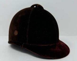 Equestrian Burgundy Velvet Horse Riding Cap	
