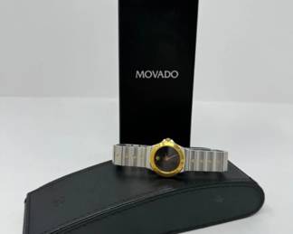 Movado Museum Classic Two-Tone Watch w/ Black Dial (Original Box)	
