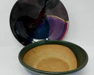 Bruning Wall Hanging Pottery + Bowl In Mesmerizing Blend Of Colors	