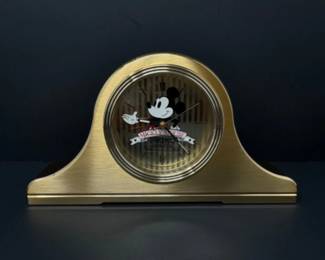 New in Box: Retro Mickey Mouse Clock by Seiko in Gold Tone	