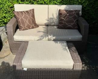 Sunbrella Patio Set: Loveseat & Ottoman	