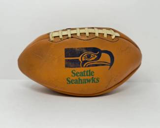 Vintage Seattle Seahawks Team Autographed Football - 1980s	