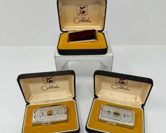 3 New Vintage Colibri Lighters w/ Cases	