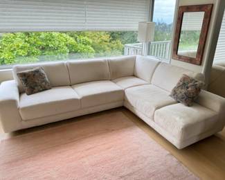 High-Quality Microfiber Sectional Sofa w/ Clean Lines (Possibly Dania)	