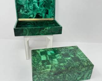 Green Decorative Stone Jewelry Boxes from Zaire﻿	