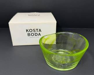 Kosta Boda Lime Green Glass Bowl - Anna Ehrner Design	
