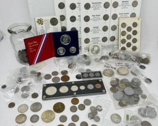 Vintage U.S. Coin Collection: 50 State Quarters, Foreign Coins, & More	