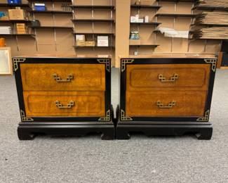 Vintage Bassett Hollywood Regency Night Stand - Set of 2	