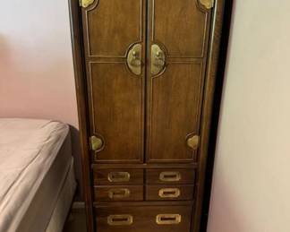 Mid Century Campaign Gentleman's Chest Dresser	