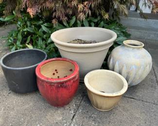Assorted Decorative Vases & Planters In Various Sizes & Colors	