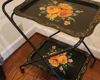 1950's Vintage Metal Tea Cart