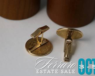 $5 US Gold Coin Cuff Links, (1881 & 1904)
