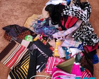 100's of scarves & neckties. Silk, wool, satin, and more!