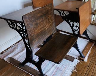 Wood & Iron School Desks (From Old High School in Arcadia, KS)