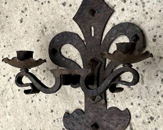 Fleur de lis candle sconce