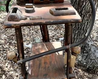 Authentic primitive wood tobacco stand. This is very old and handmade.