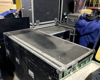 Many road cases in various sizes