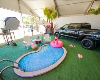 Faux swimming pool. Very heavy item in multiple pieces