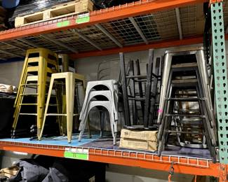 Stools in various heights and finish