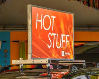 Custom lighted signage. Can easily be rebranded with new signage