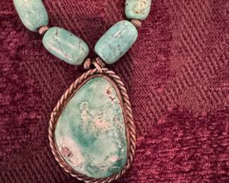 Sterling and turquoise necklace.