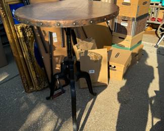 Copper top bistro table.
