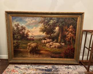 This gorgeous pastoral scene is massive at 
83" x 58".
