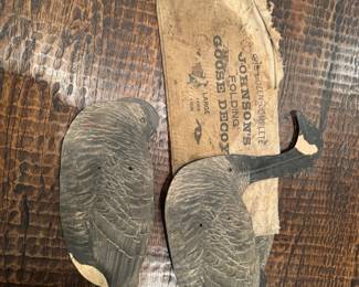 Vintage Johnson's folding goose decoys.