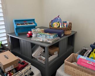 Children's Pottery Barn furniture - twin beds with corner cabinet. Also, a dresser and a changing table.