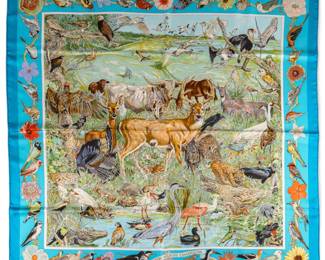 Kermit Oliver Hermes, Texas Wildlife Silk Scarf