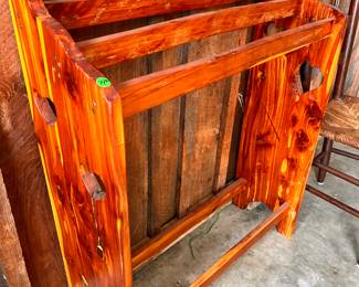 Cedar wood quilt rack