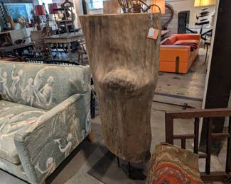Large Old Burl Tree Trunk Mounted As Sculpture