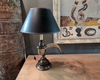 Faux Rams Horn Table Lamp