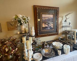 pewter - vintage white glass and more - 