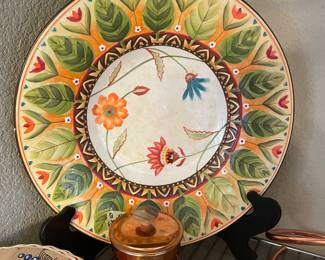 large fitz and floyd  serving plate  uncommon pattern for f &f 