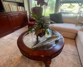 sectional and books and more books  books everywhere !