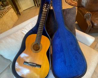   nice condition acoustic guitar and case  