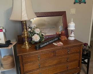 antique chest  mirror not part of the piece  will have better pics up soon 